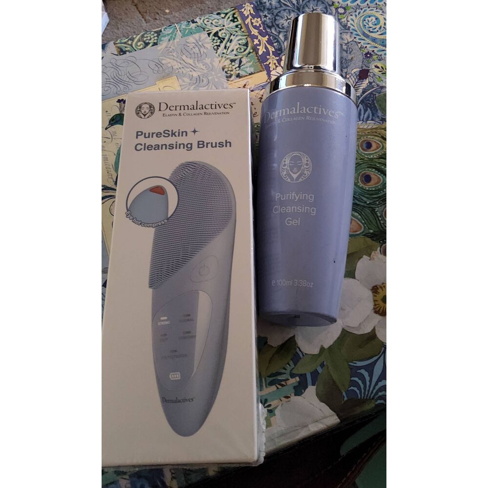 NIB~DERMALECTIVES Pure Skin + Cleansing Brush & Purifying Cleansing Gel Bundle